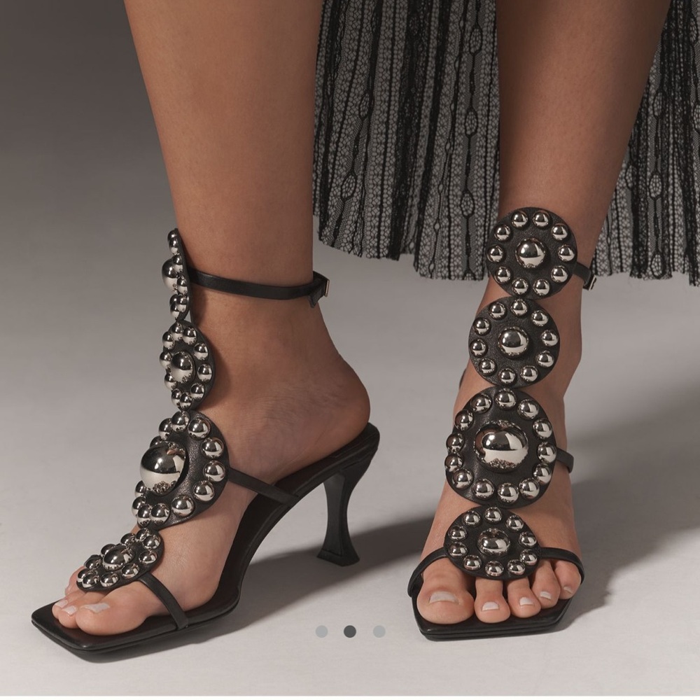 Jeffrey Campbell Black Silver Embellished Heels